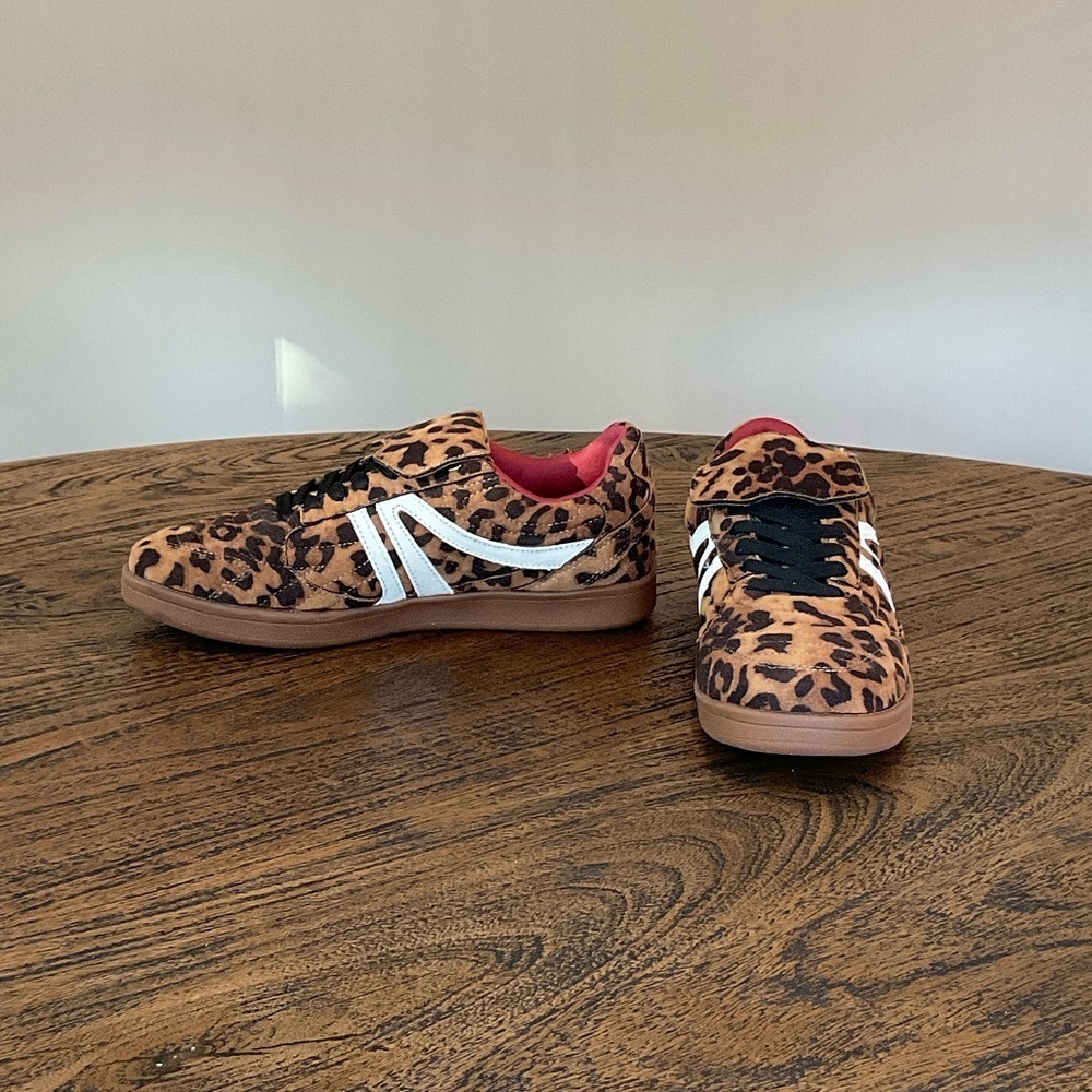 Steve Madden Leopard Print Sneakers with White Accent